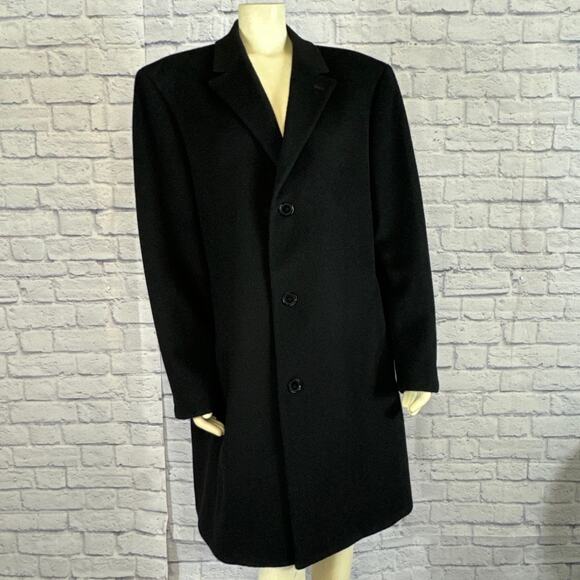 Calvin Klein Cashmere Blend Black Preppy Dressy overcoat size 42 R - Picture 2 of 12